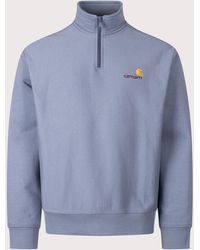 Carhartt - Loose Fit Quarter Zip American Script Sweatshirt - Lyst