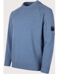 C.P. Company - Lambswool Grs Crewneck Lens Jumper - Lyst