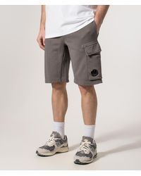 C.P. Company - Regular Fit Diagonal Fleece Cargo Sweatshorts - Lyst