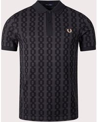 Fred Perry - Cable Print Polo Shirt - Lyst