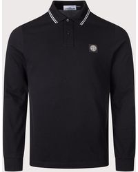 Stone Island - Slim Fit Long Sleeve Polo Shirt - Lyst