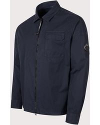 C.P. Company - Organic Gabardine Zipped Lens Overshirt - Lyst
