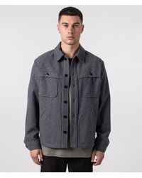 KENZO - Relaxed Fit Smart Wool Overshirt - Lyst