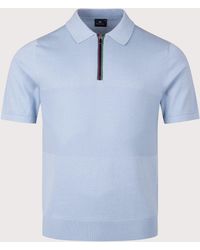 Paul Smith - Regular Fit Knitted Quarter Zip Polo Shirt - Lyst
