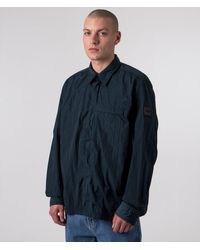 BOSS - Garment-dyed Laio Crinkled Overshirt - Lyst