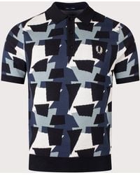 Fred Perry - Regular Fit Fragment Jacquard Knit Polo Shirt - Lyst