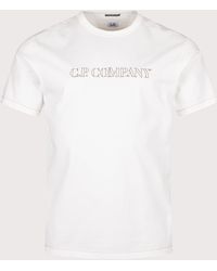 C.P. Company - Regular Fit 30/2 Mercerized Jersey Twisted Logo T-Shirt - Lyst