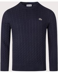 Lacoste - Regular Fit Cable Knitted Jumper - Lyst