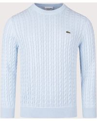 Lacoste - Regular Fit Cable Knitted Jumper - Lyst