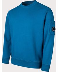 C.P. Company - Cotton Diagonal Fleece Lens Sweatshirt - Lyst