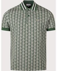 Lacoste - Regular Fit Monogram Jacquard Polo Shirt - Lyst