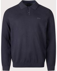 BOSS - Regular Fit Long Sleeve Momentum X Knitted Polo Shirt - Lyst