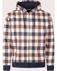 Aquascutum - Macro Check Iconic Full Zip Hoodie - Lyst