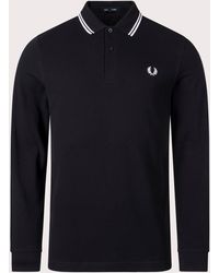 Fred Perry - Regular Fit Long Sleeve Twin Tipped Polo Shirt - Lyst