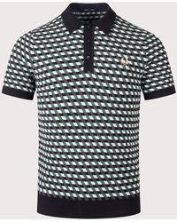Fred Perry - Regular Fit Geometric Knitted Polo Shirt - Lyst