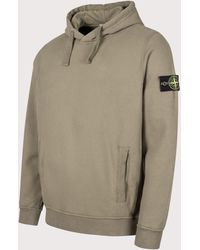 Stone Island - Brushed Organic Cotton Fleece Hoodie - Lyst