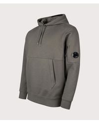C.P. Company - Diagonal Raised Fleece Lens Hoodie - Lyst