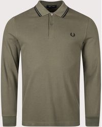 Fred Perry - Regular Fit Long Sleeve Twin Tipped Polo Shirt - Lyst