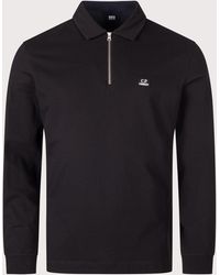 C.P. Company - Long Sleeve Stretch Piquet Zip Polo Shirt - Lyst
