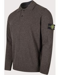 Stone Island - Loose Fit Light Rws Geelong Wool Polo Collar Jumper - Lyst