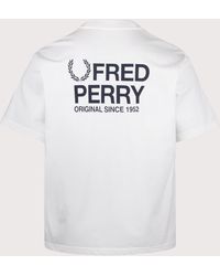 Fred Perry - Relaxed Fit Back Print Text T-Shirt - Lyst