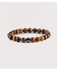 Mysterious Jeweller - Tigers Eye Beaded Stretch Bracelet - Lyst