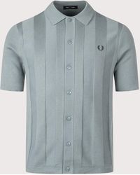 Fred Perry - Regular Fit Tonal Vertical Stripe Knitted Shirt - Lyst