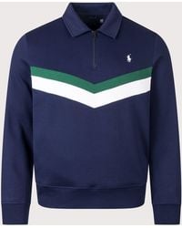 Polo Ralph Lauren - Regular Fit Double Knit Quarter Zip Sweatshirt - Lyst