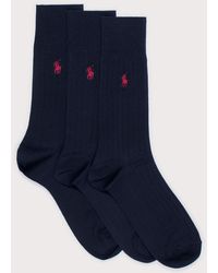 Polo Ralph Lauren - Egypt Rib 3 Pack Crew Socks - Lyst