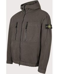 Stone Island - Comfort Fit Organic Cotton Ripstop Hooded Overshirt - Lyst