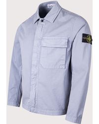 Stone Island - Stretch Organic Cotton Twill Overshirt - Lyst