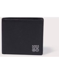 HUGO - Grained Leather Subway Grn 4 Cc Coin Wallet - Lyst