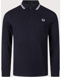 Fred Perry - Regular Fit Long Sleeve Twin Tipped Polo Shirt - Lyst