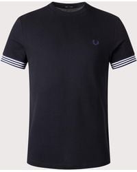 Fred Perry - Regular Fit Striped Cuff T-Shirt - Lyst
