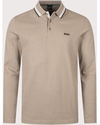 BOSS - Regular Fit Plisy Long Sleeve Polo Shirt - Lyst
