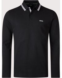 BOSS - Regular Fit Plisy Long Sleeve Polo Shirt - Lyst