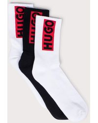 HUGO - Three Pack Logo Design Quarter Sock - Lyst