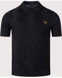 Fred Perry - Cable Knitted Polo Shirt - Lyst