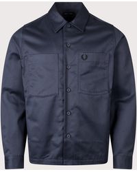 Fred Perry - Regular Fit Twill Overshirt - Lyst