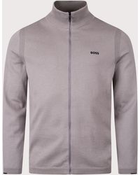 BOSS - Regular Fit Ever-X Zip Through Knit Jumper - Lyst