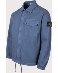 Stone Island - Cotton Herringbone Overshirt - Lyst
