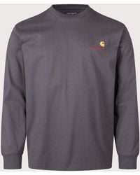 Carhartt - Loose Fit American Script Long Sleeve T-Shirt - Lyst
