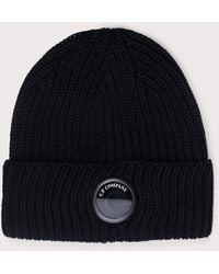 C.P. Company - Extrafine Merino Wool Lens Beanie - Lyst