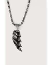 Mysterious Jeweller - Stainless Steel Wing Pendant 24&Quot - Lyst