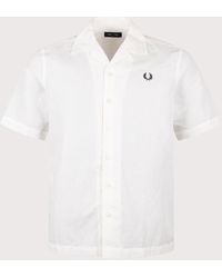 Fred Perry - Relaxed Fit Linen Blend Revere Collar Shirt - Lyst