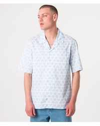 Ami Paris - Short Sleeve Camp Collar Poplin Shirt - Lyst