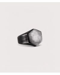Mysterious Jeweller - Stainless Steel Signet Ring - Lyst
