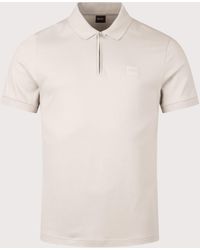 BOSS - Slim Fit Passerzip Polo Shirt - Lyst