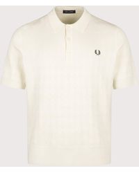 Fred Perry - Regular Fit Pointelle Knitted Polo Shirt - Lyst