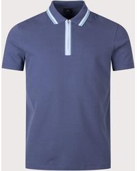 Paul Smith - Regular Fit Quarter Zip Polo Shirt - Lyst